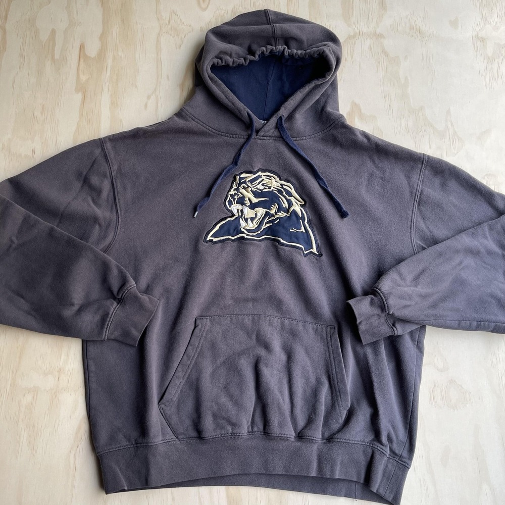 Y2K Pitt Panthers Pittsburgh Univeristy Hoodie Mens 2XL Blue Fleece Sweatshirt